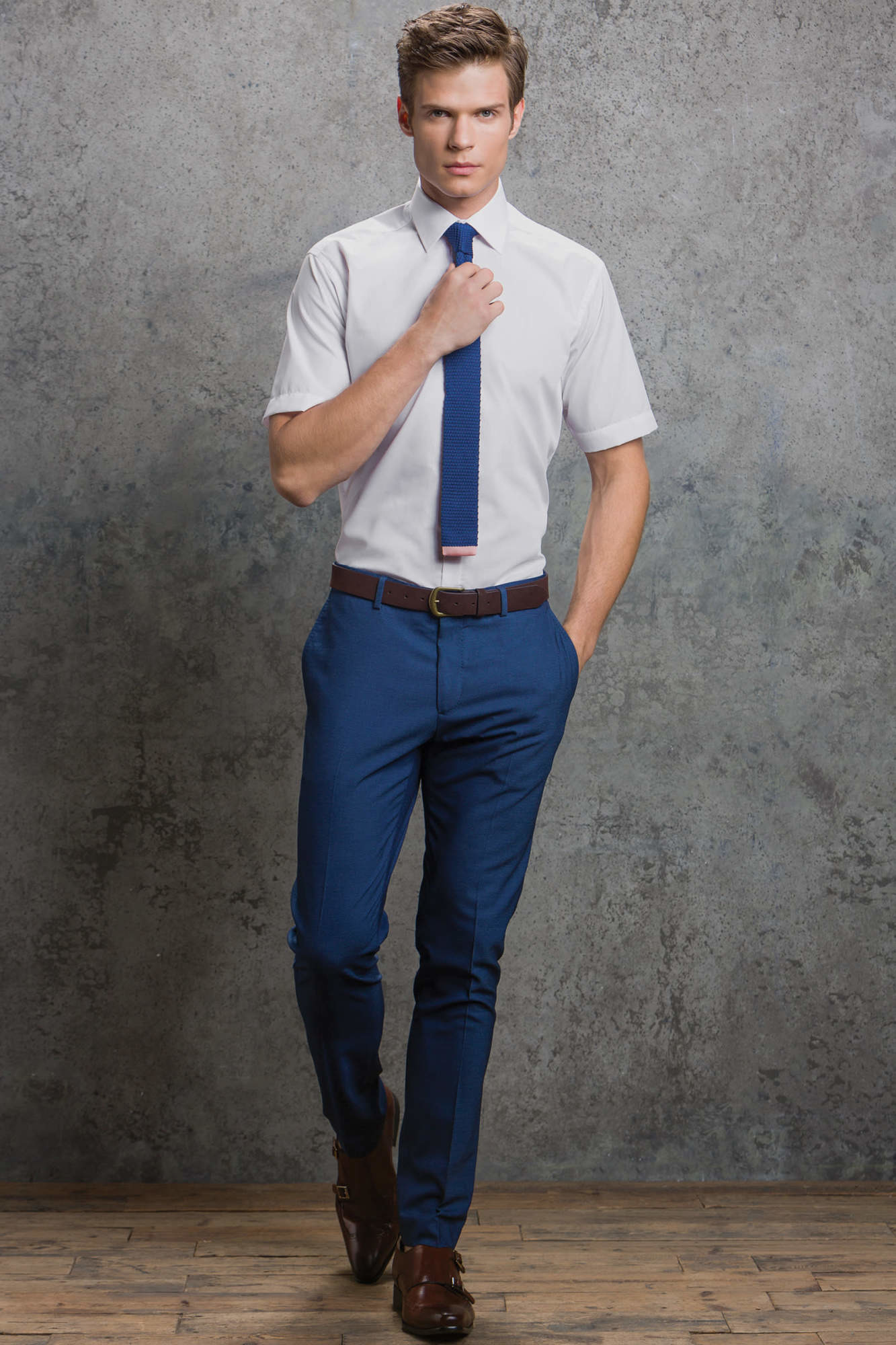 Men`s Slim Fit Business Shirt Short Sleeve MJ Wear